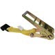 4" X 27' POLYESTER RATCHET TIE DOWN STRAP  WITH FLAT HOOK EACH END - 3-4 INCH RATCHET TIE DOWNS